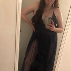 Dark blue tulle dress